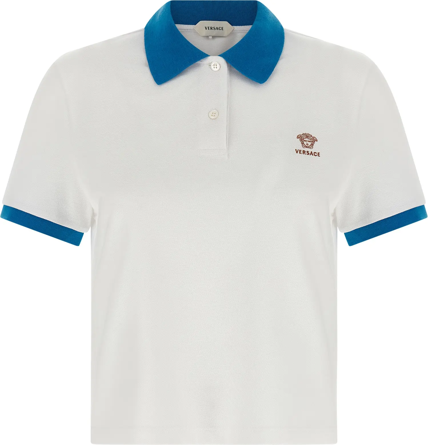 Polo Shirt Versace Blue Cotton