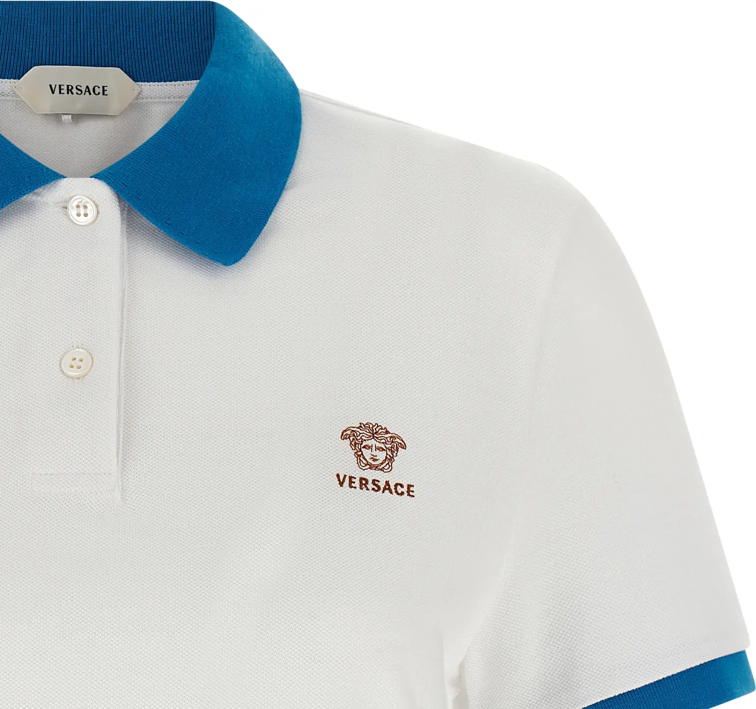 Polo Shirt Versace Blue Cotton