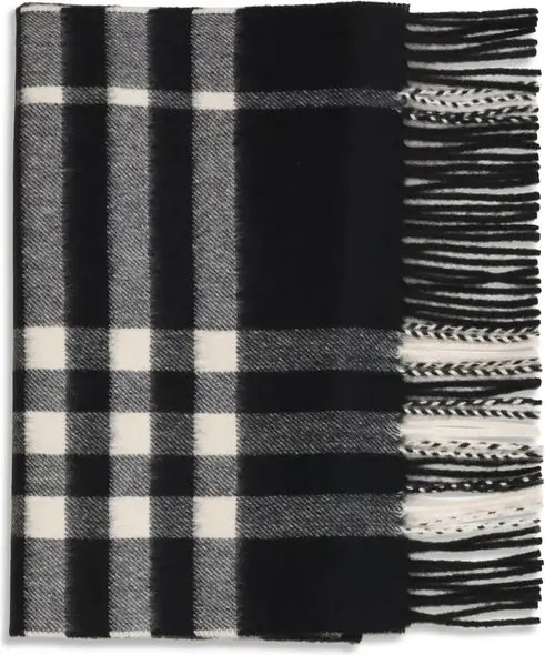 Шарф Burberry Черный Кашемир