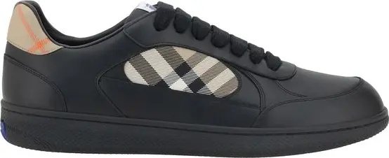 Кроссовки Burberry из черной телячьей кожи Bos Taurus с низким профилем