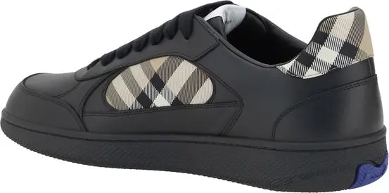 Кроссовки Burberry из черной телячьей кожи Bos Taurus с низким профилем