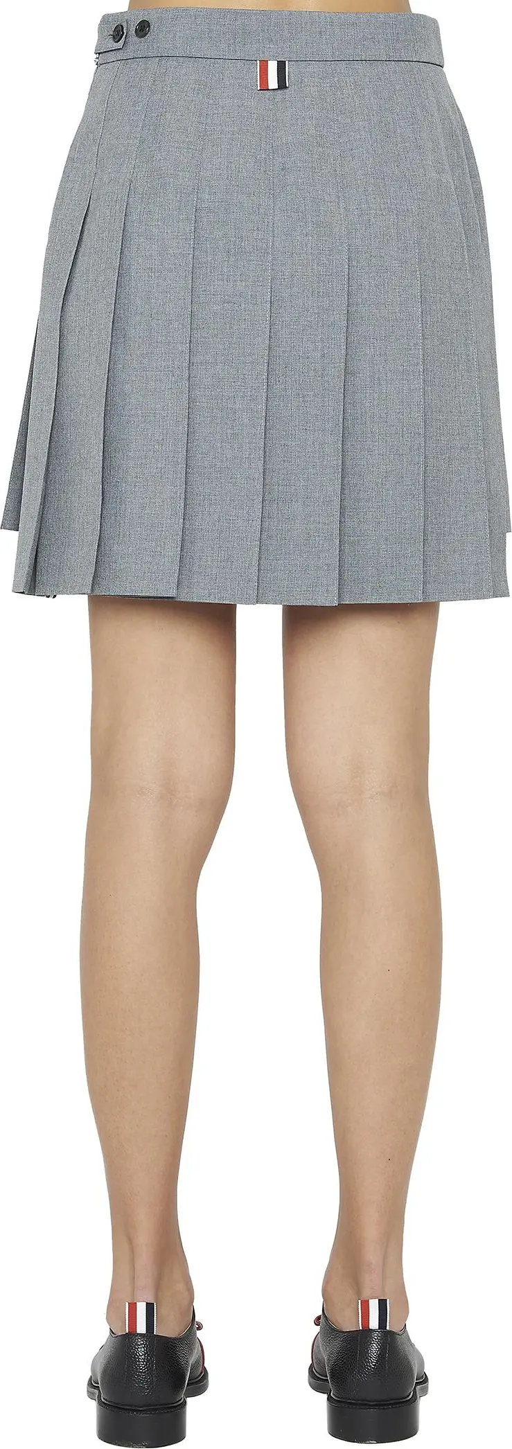 Gray Wool Long Skirt Thom Browne
