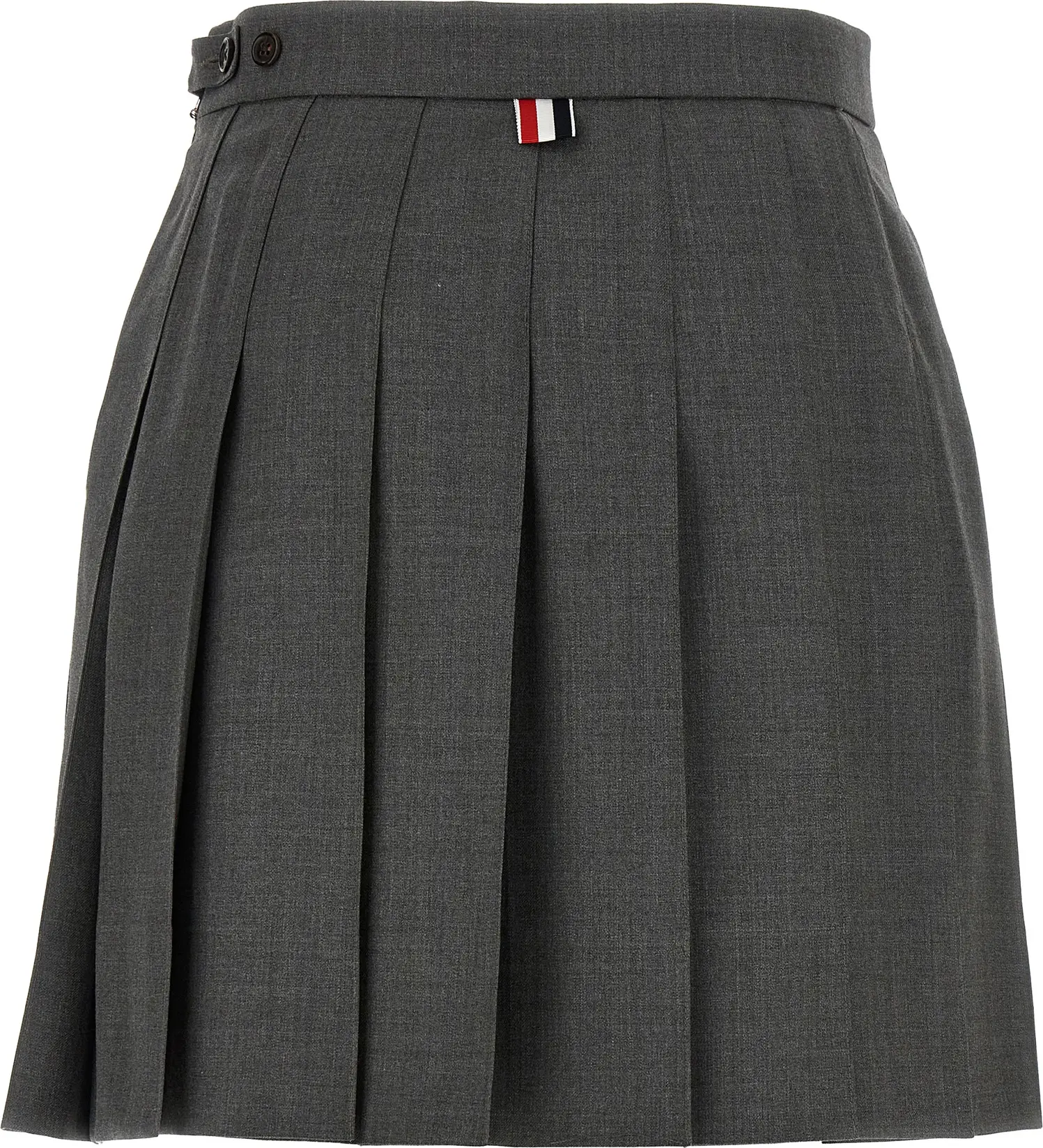 Gray Wool Long Skirt Thom Browne