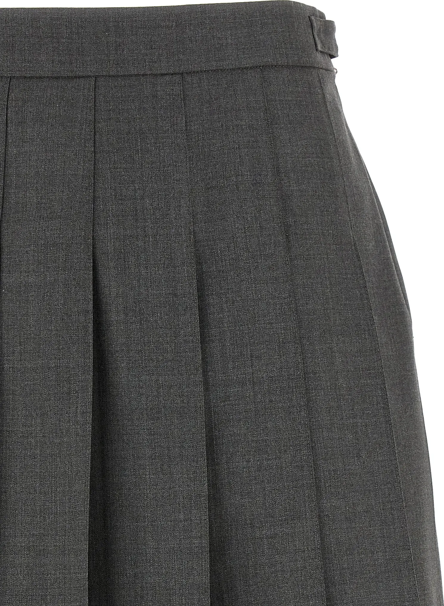 Gray Wool Long Skirt Thom Browne