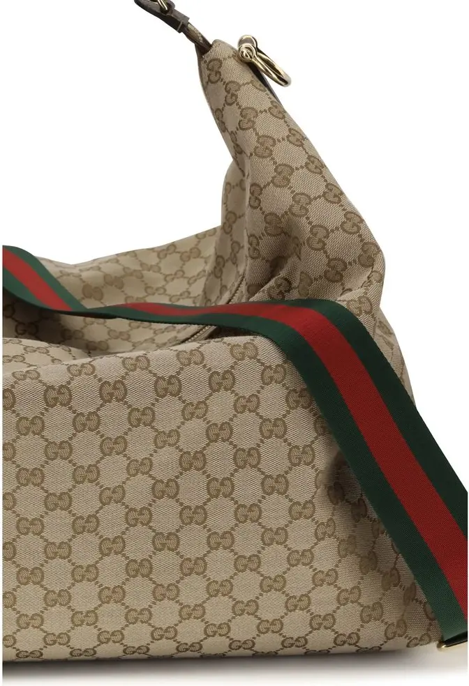 Сумка через плечо Gucci Бежевая тканевая сумка через плечо
