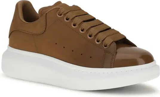 Кроссовки Alexander McQueen Коричневая телячья кожа Bos Taurus Chunky Sneakers