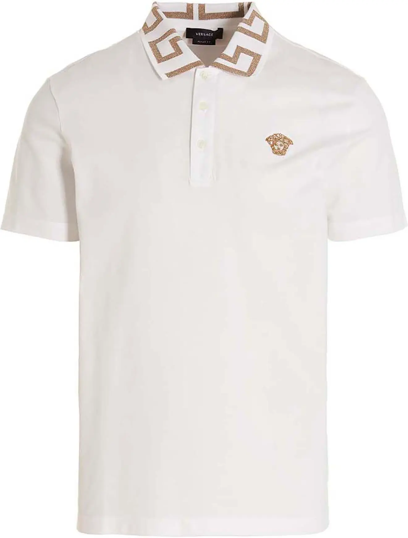 Polo Shirt Versace White Cotton