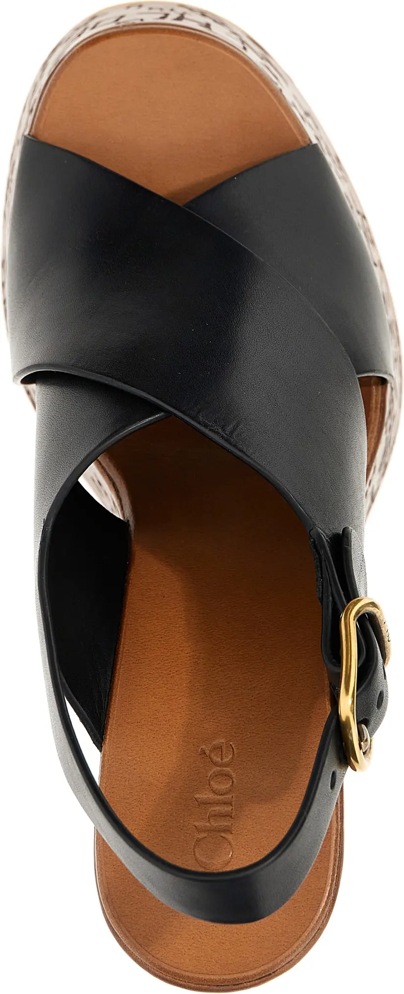 Sandals Chloe Black Calfskin Wedge Sandals