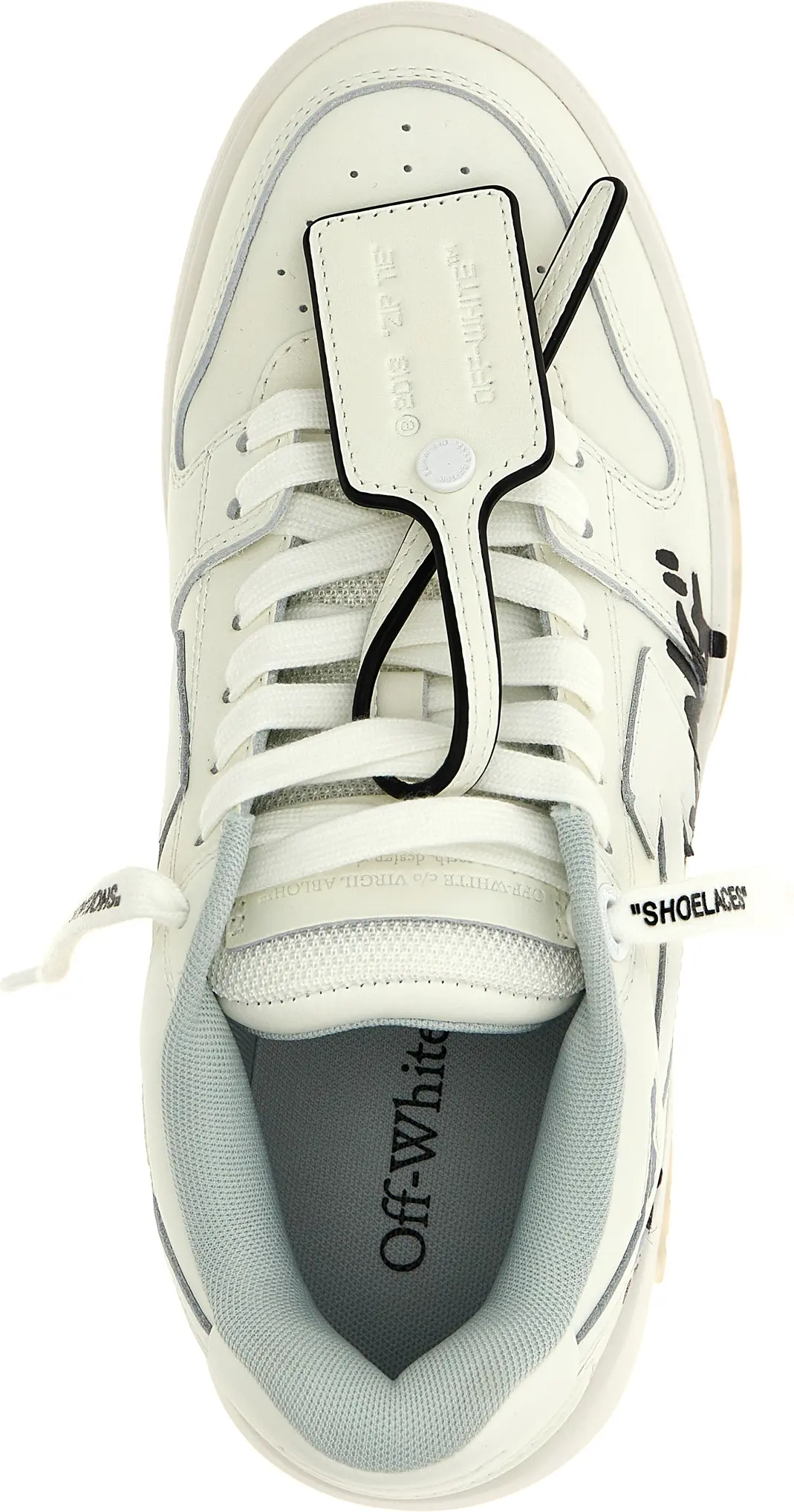 Ikki rangli sigir terisidan yasalgan pastki krossovkalar Off-White
