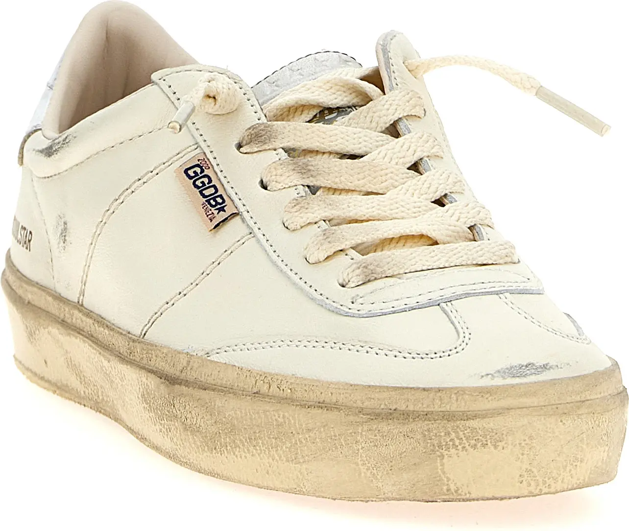 Кроссовки Golden Goose из серебристой кожи ягненка с низкой посадкой