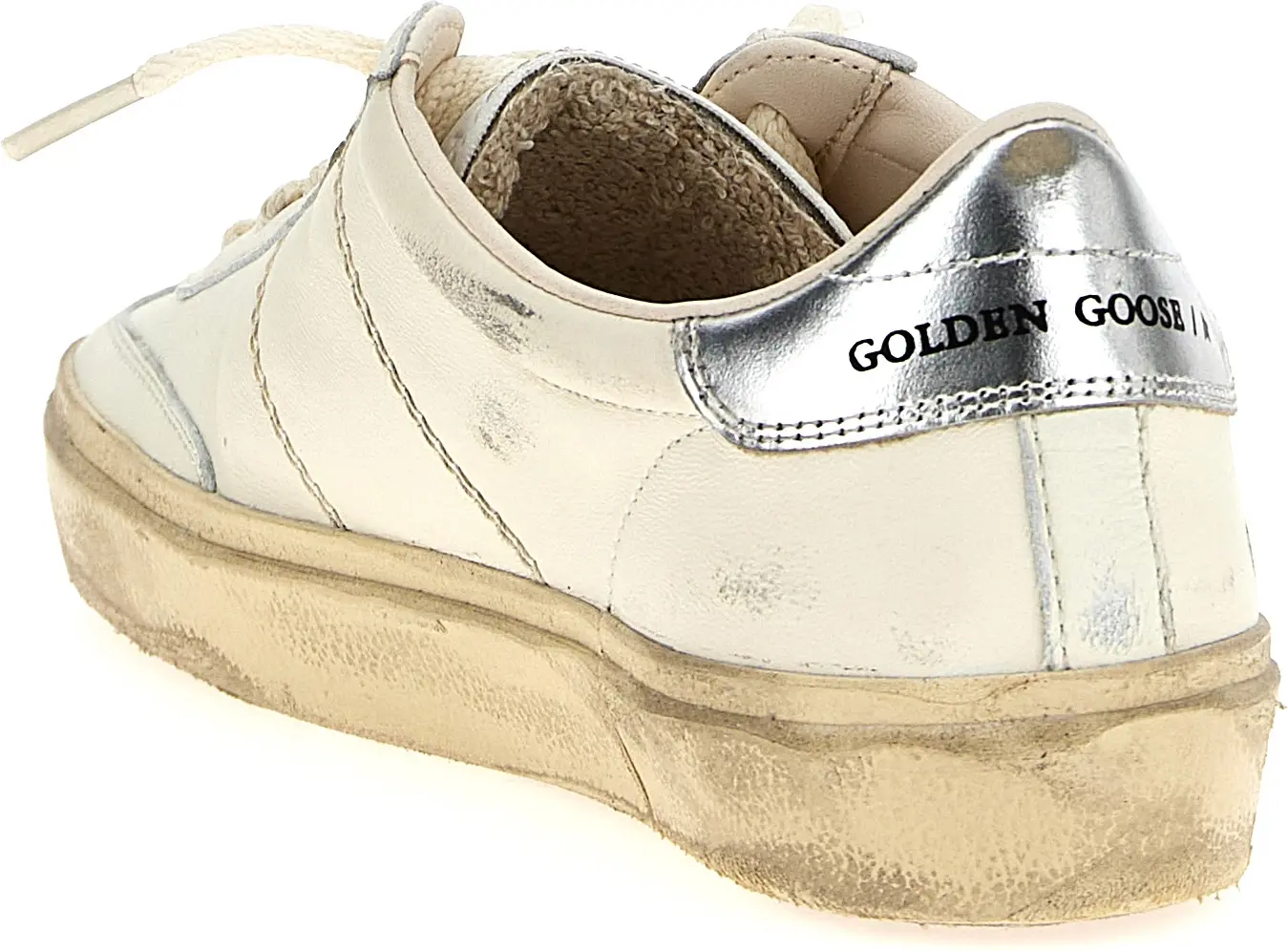 Кроссовки Golden Goose из серебристой кожи ягненка с низкой посадкой