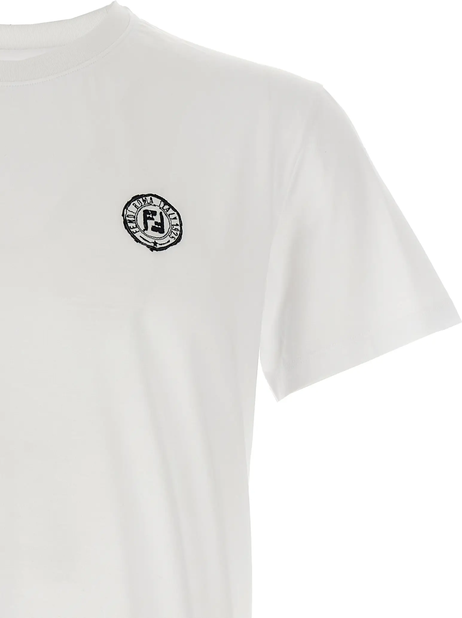 White Cotton T-Shirt Fendi