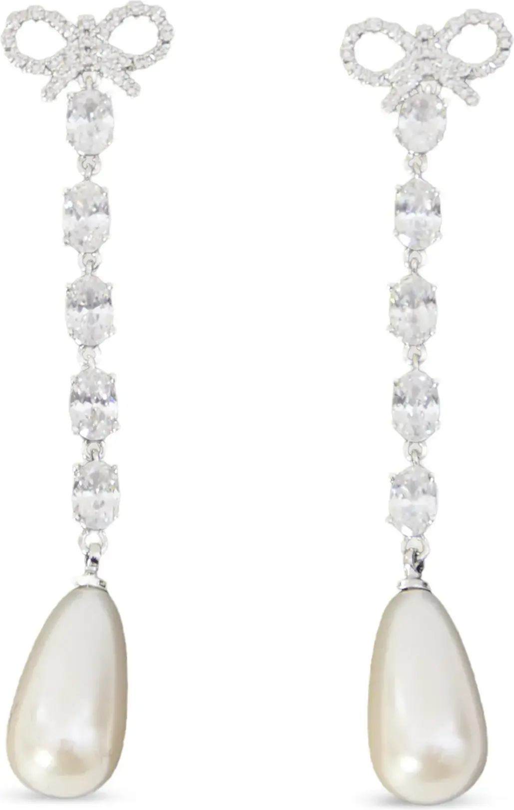 Earrings Self-Portrait Bow Pearl Droplet