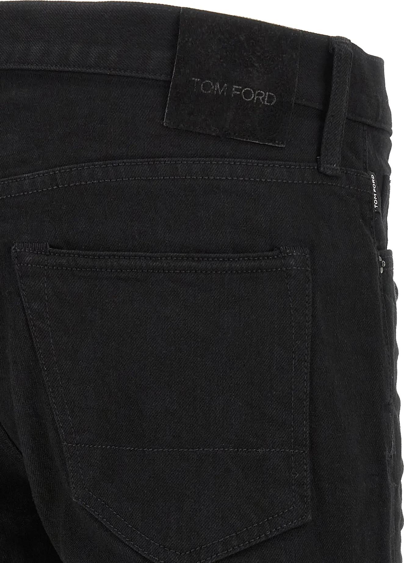 Джинсы Tom Ford Black Cotton Straight-Leg