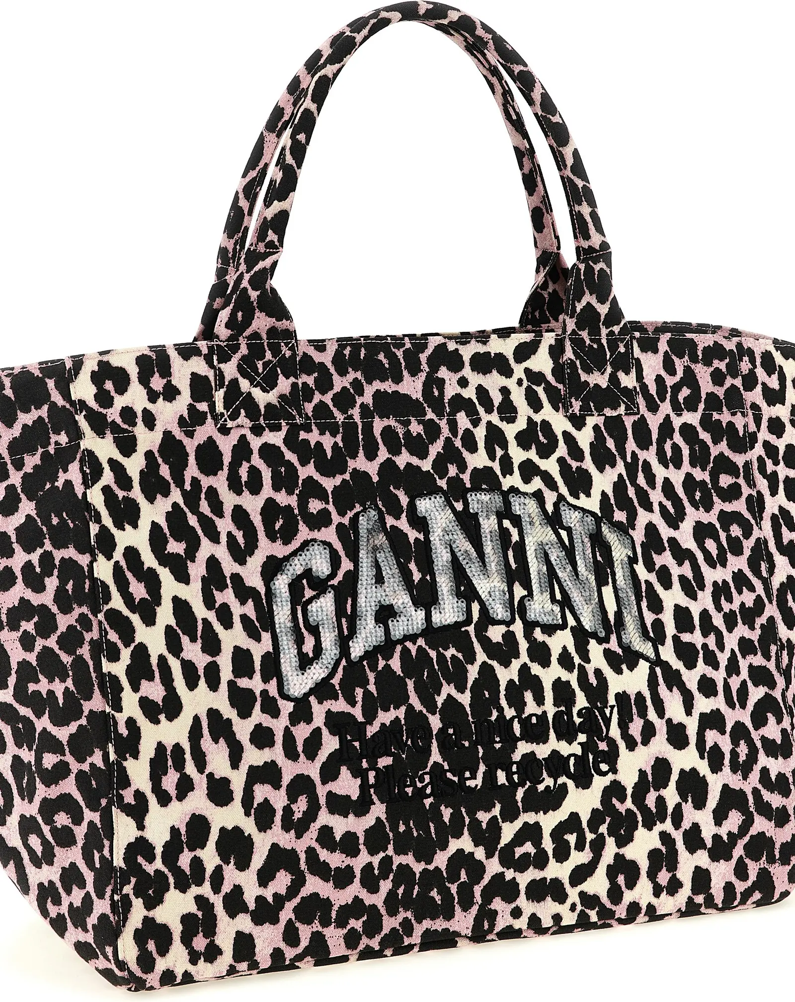 Tote Bag GANNI Multicolor Recycled Cotton Tote Bag