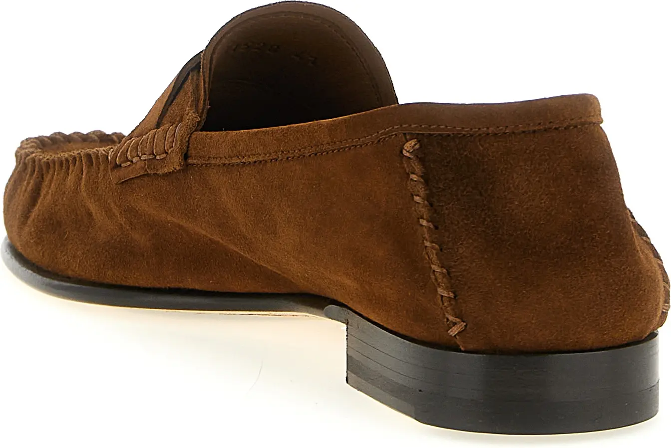 Jigarrang Suede Teri Slip-On Mokasinlar