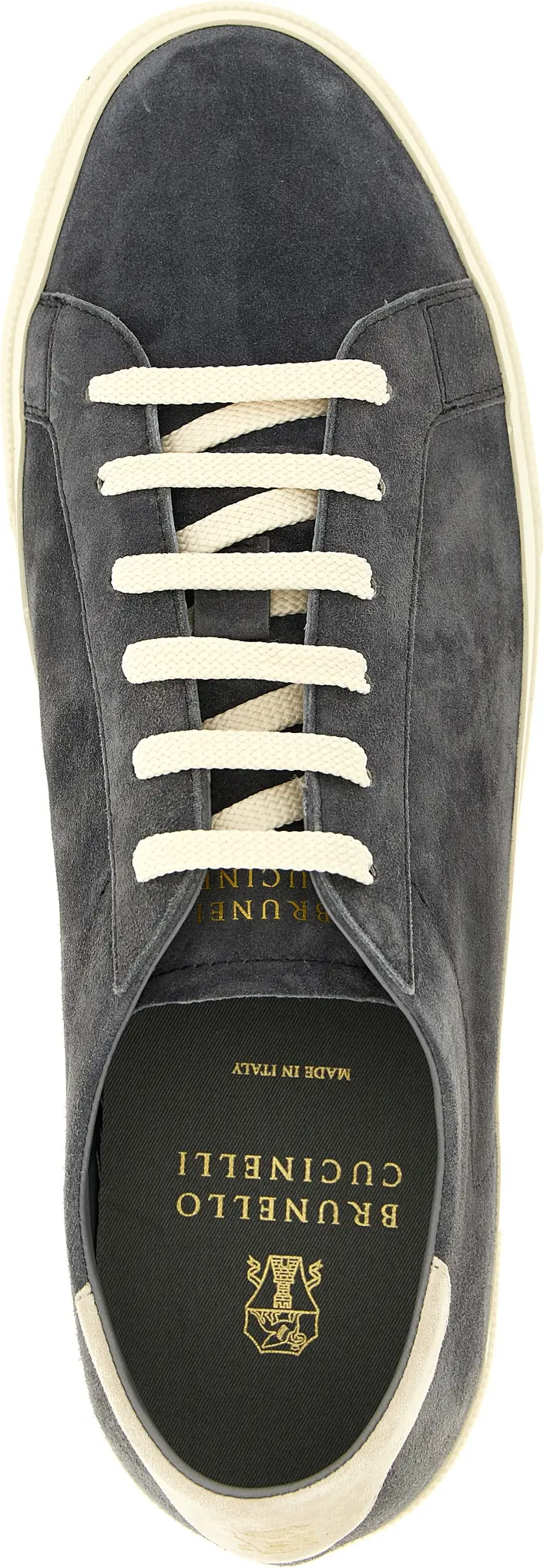 Gray Calfskin Sneakers Brunello Cucinelli
