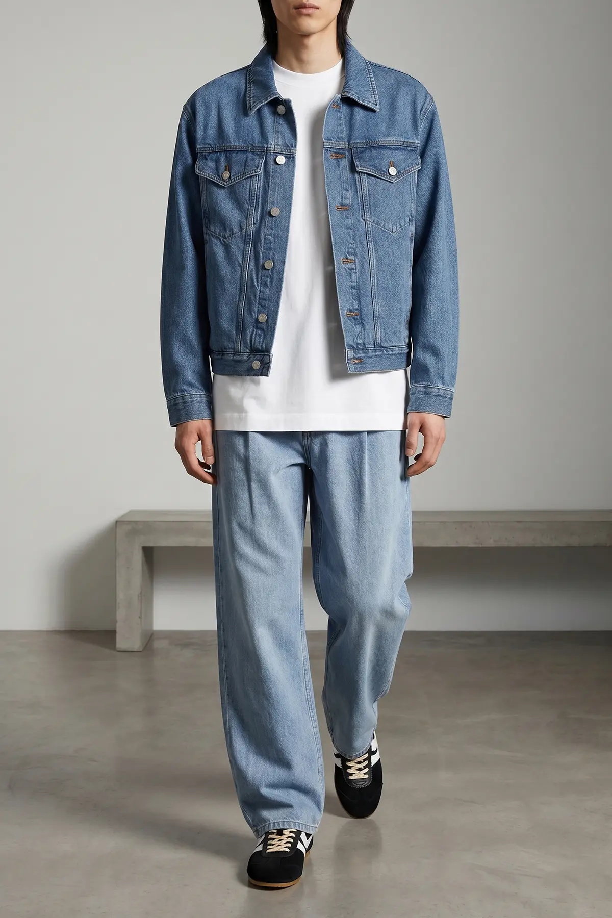 Кроссовки Dries Van Noten из двухцветной телячьей кожи