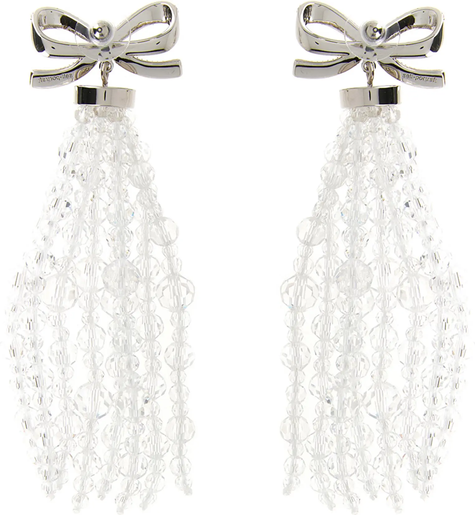 Earrings Self-Portrait Bow Beaded Waterfall