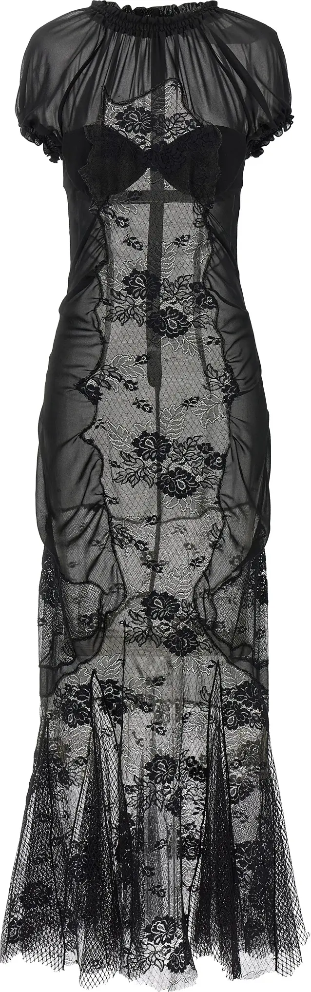 Dress The Attico Black Tulle Midi Dress