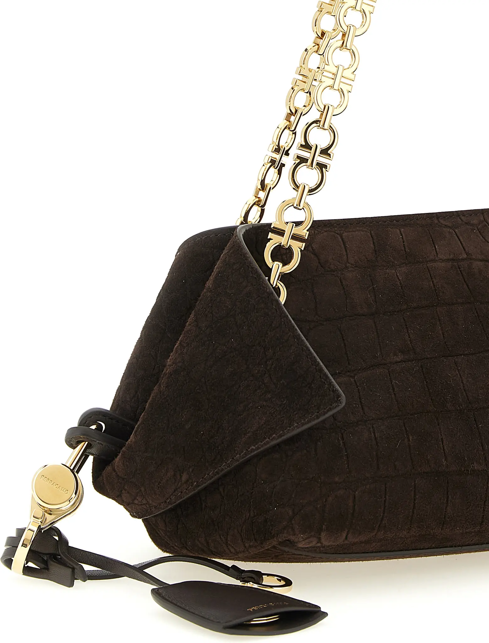 Shoulder Bag Ferragamo Jigarrang Echki Charm
