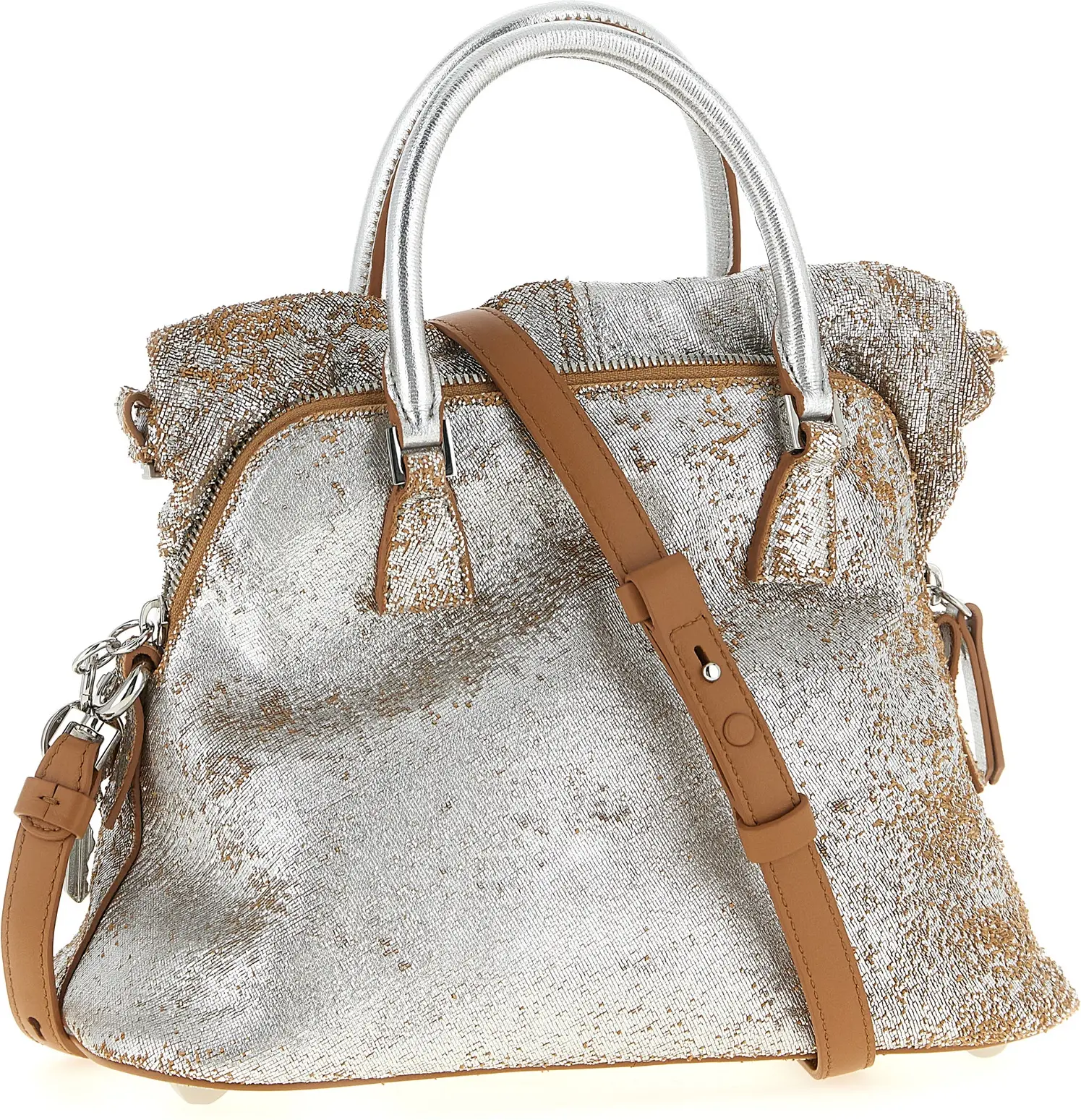 Handbag Maison Margiela Silver Lambskin