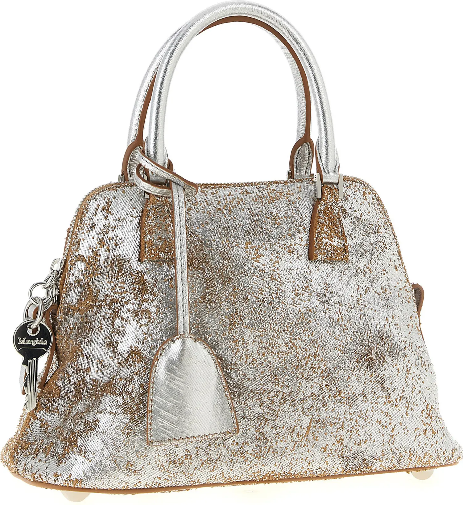 Handbag Maison Margiela Silver Lambskin