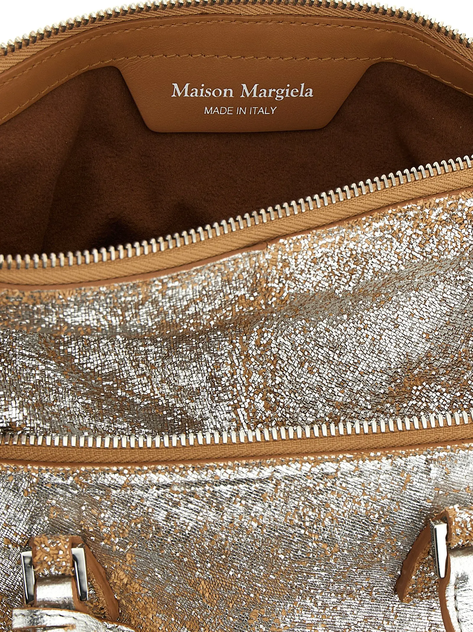 Handbag Maison Margiela Silver Lambskin