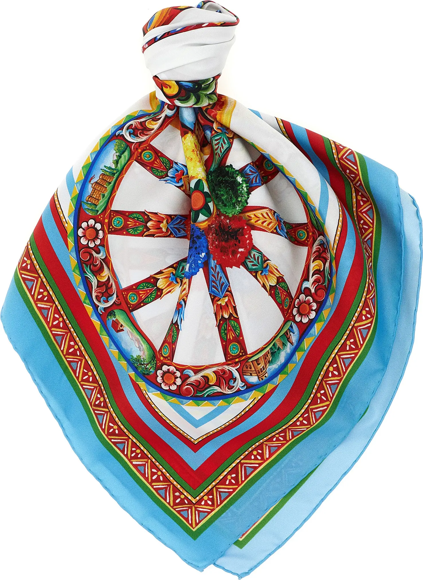 Dolce & Gabbana "Carretto" print ro'mol - multicolor ipakli sharf