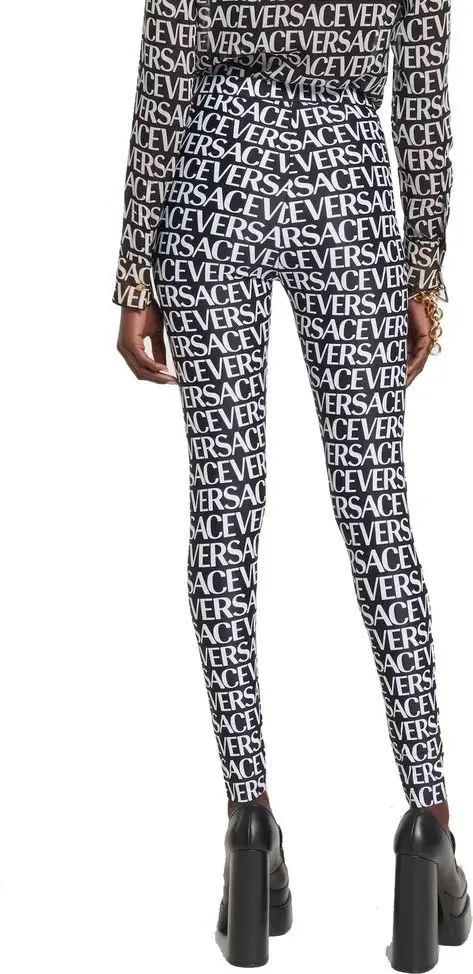 Leggings Versace Black Elastane