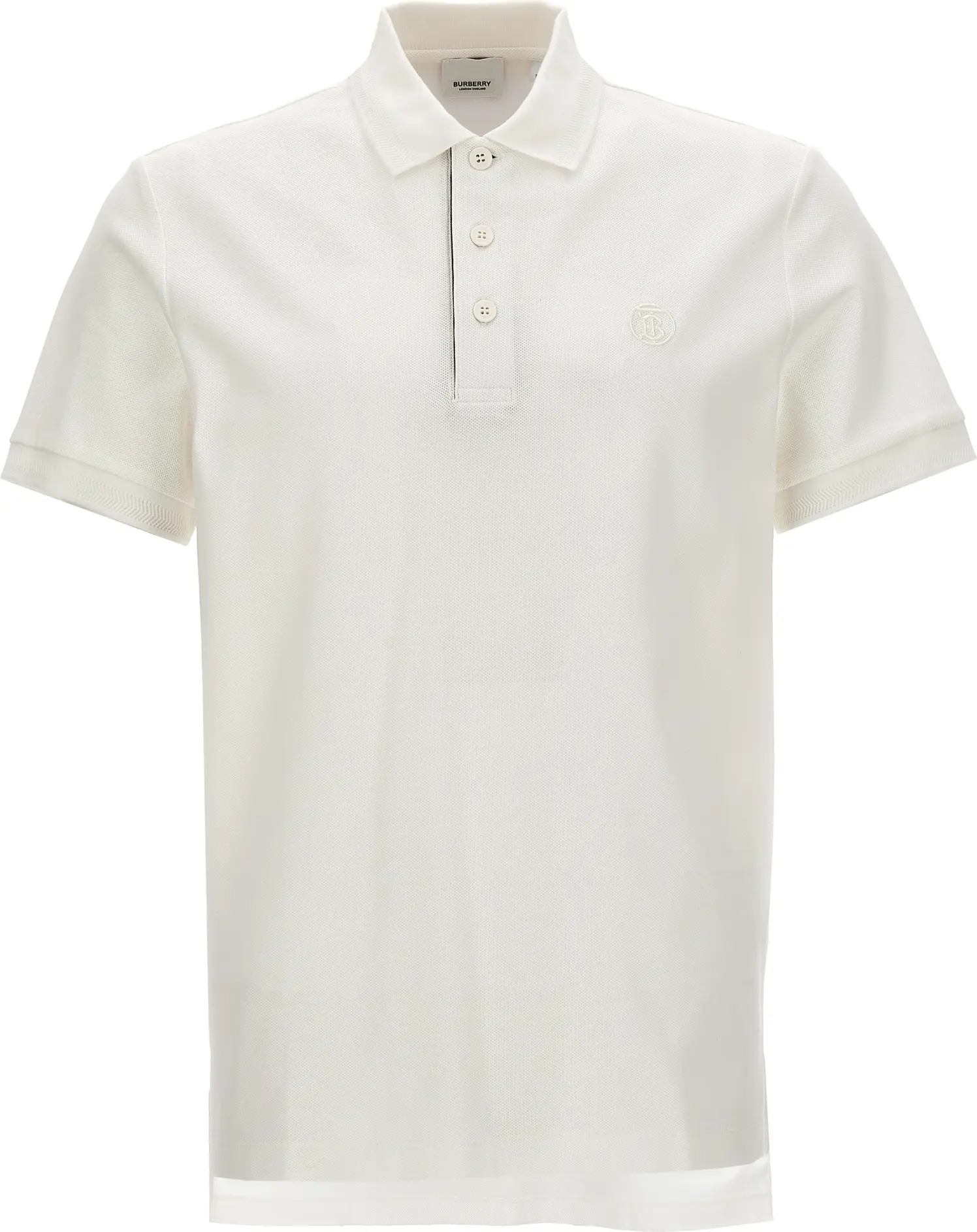 Burberry Polo Ko'ylak Oq Paxta