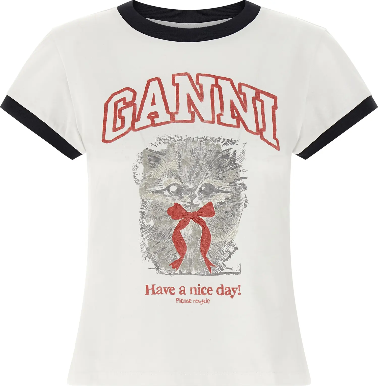 Белая футболка GANNI из органического хлопка