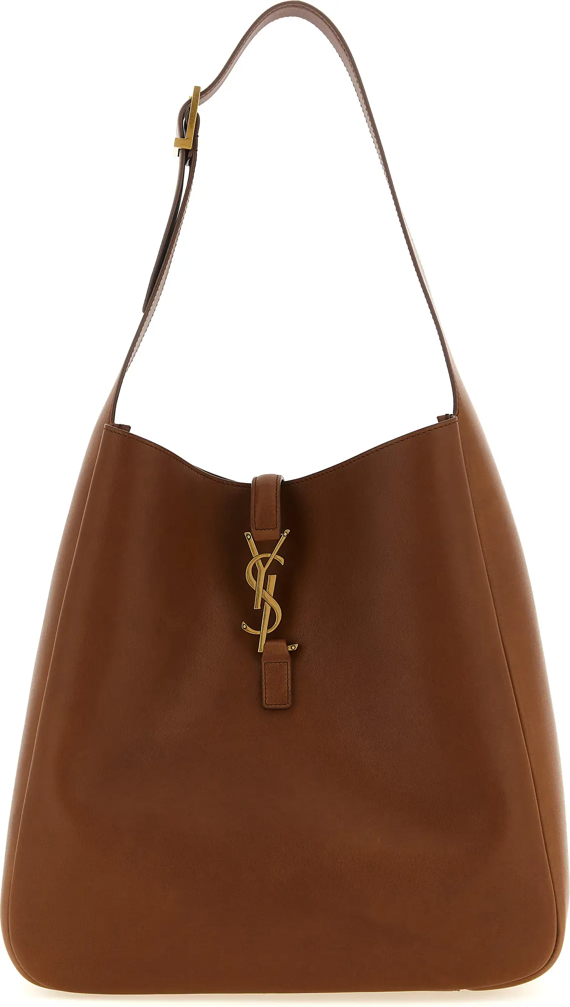 Brown Calfskin Shoulder Bag