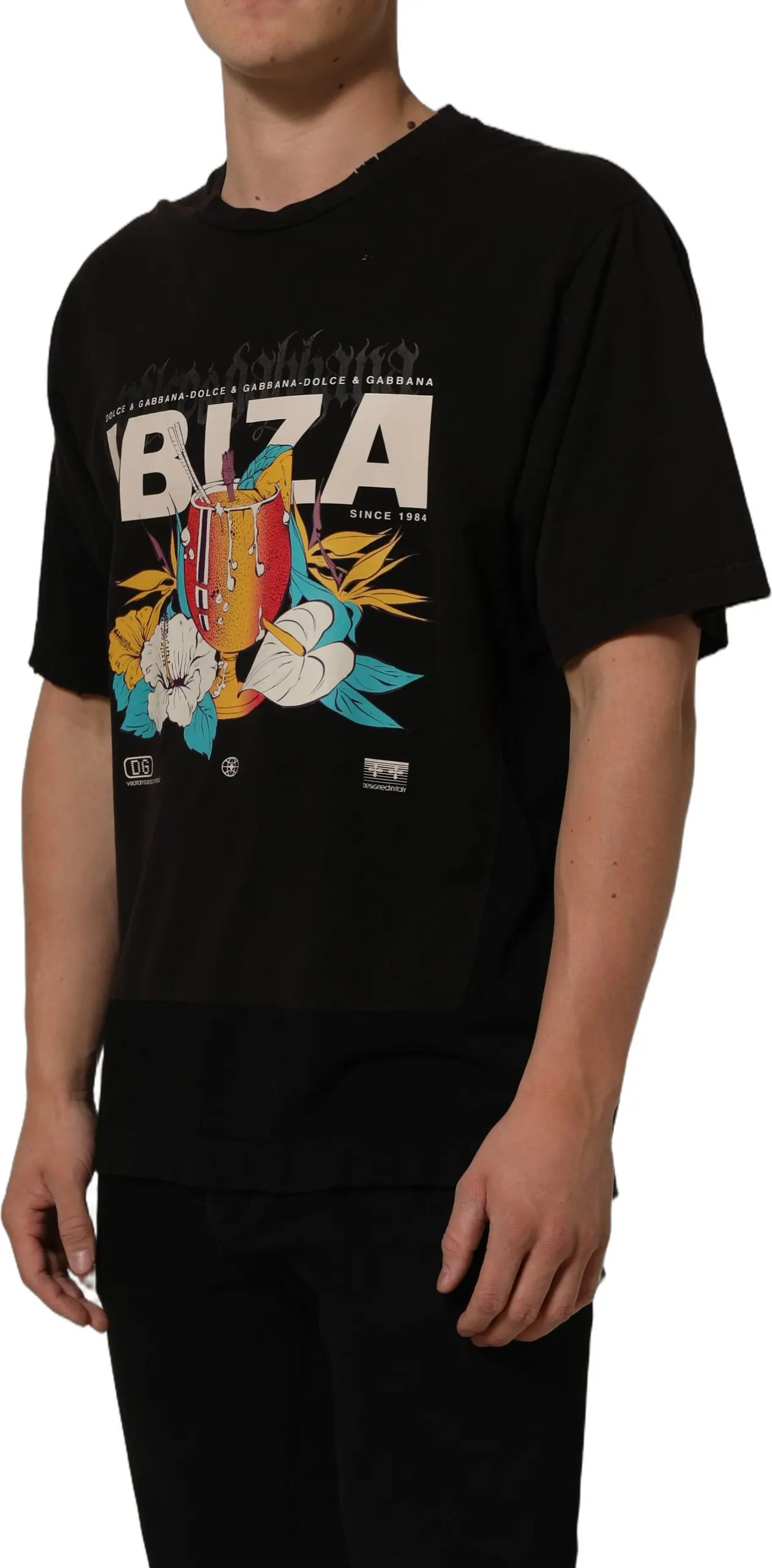 T-shirt Dolce & Gabbana Black Tropical