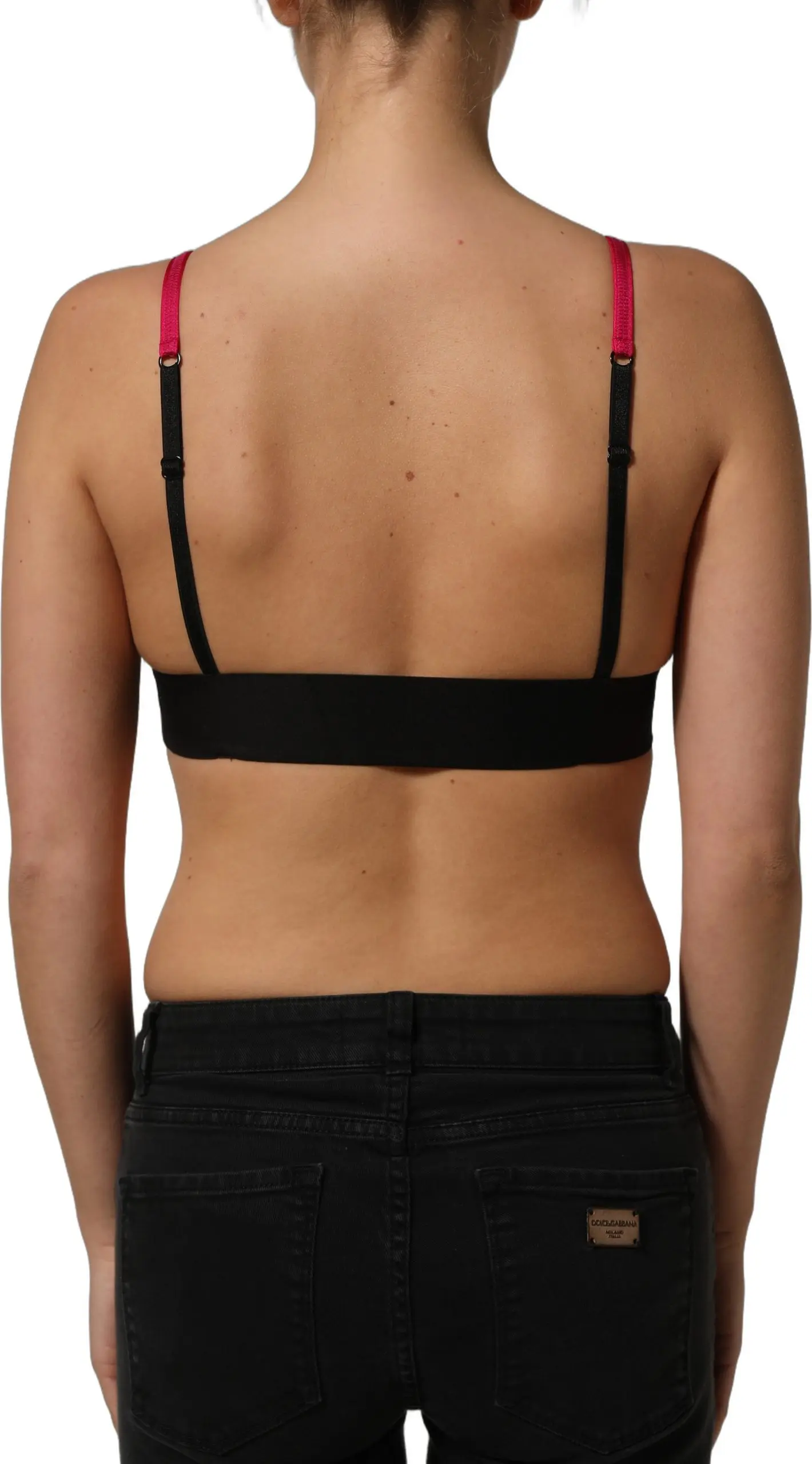 Bralette Crop Top Dolce & Gabbana Pink Crystal Embellished
