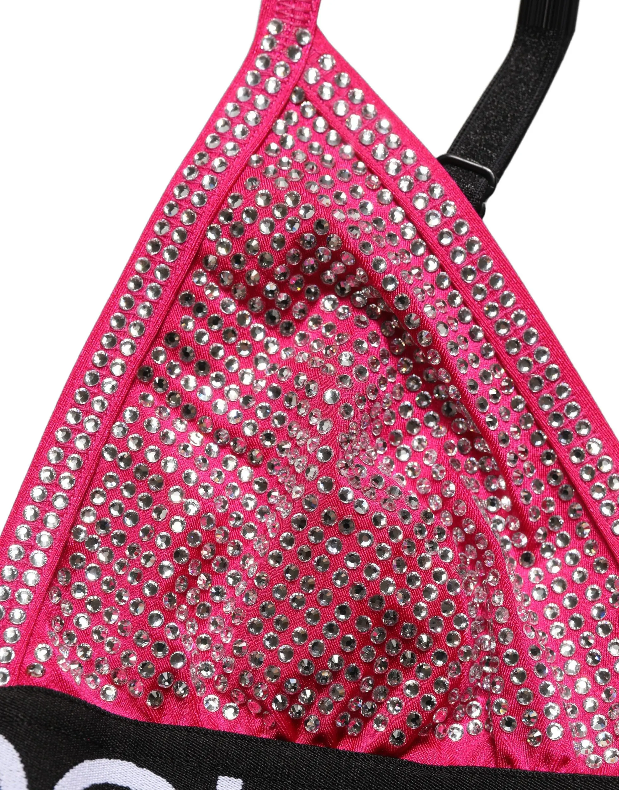Bralette Crop Top Dolce & Gabbana Pink Crystal Embellished