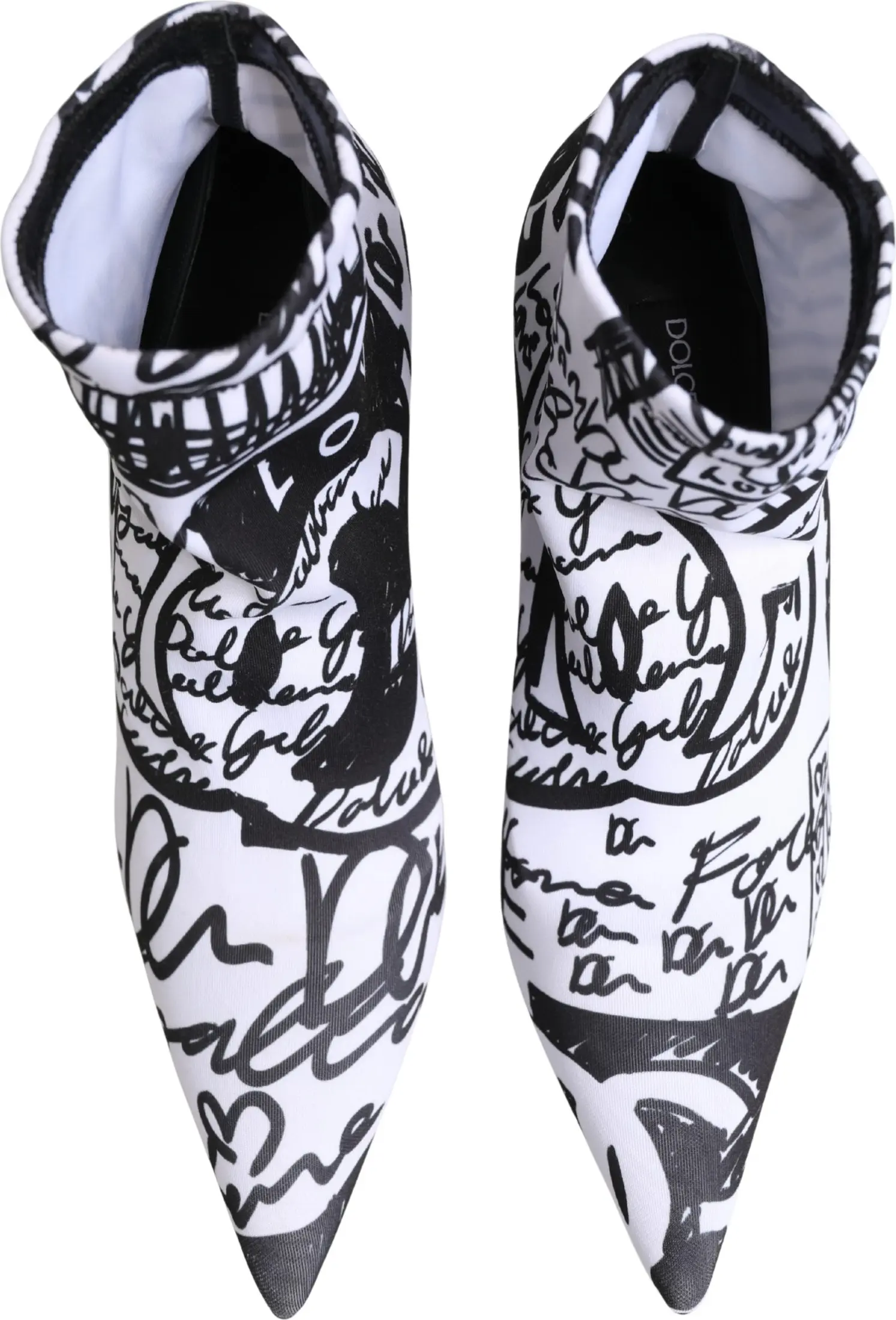 Ботильоны White Graffiti Stretch от Dolce & Gabbana