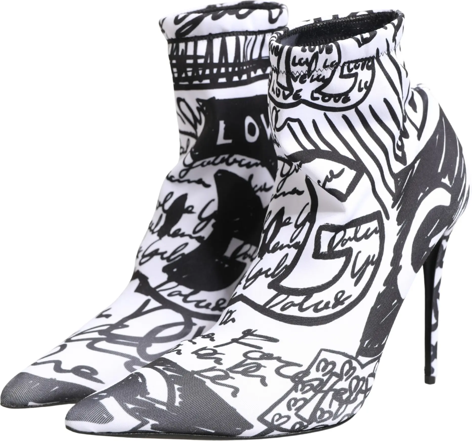 Ботильоны White Graffiti Stretch от Dolce & Gabbana