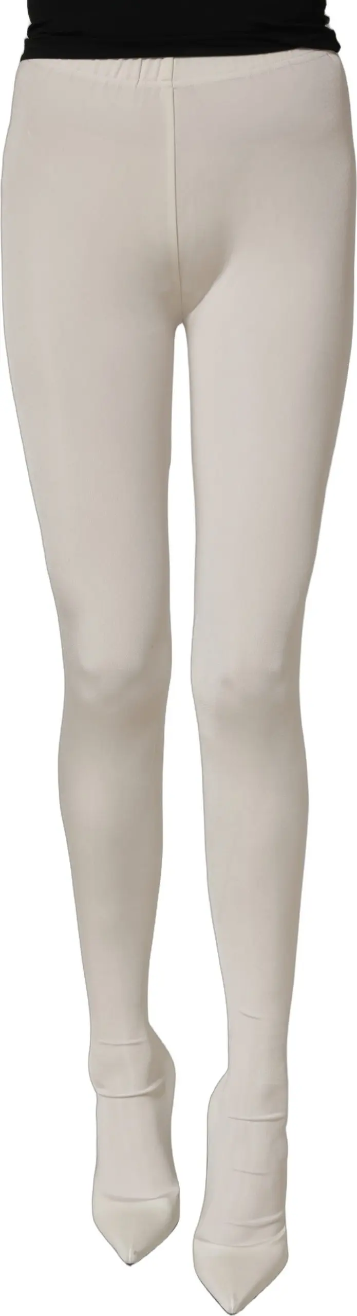 High Heels Pumps Dolce & Gabbana White High Heels Pumps with Jersey Tights