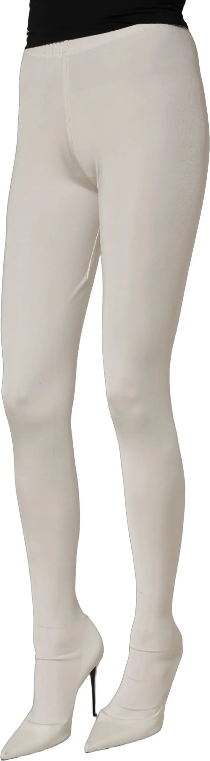High Heels Pumps Dolce & Gabbana White High Heels Pumps with Jersey Tights
