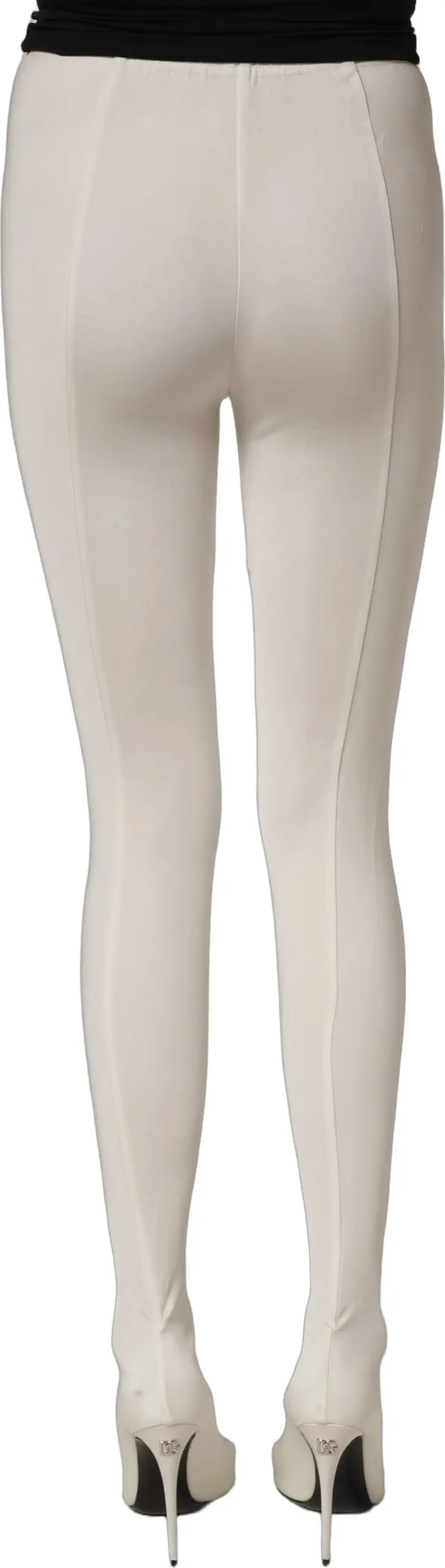 High Heels Pumps Dolce & Gabbana White High Heels Pumps with Jersey Tights