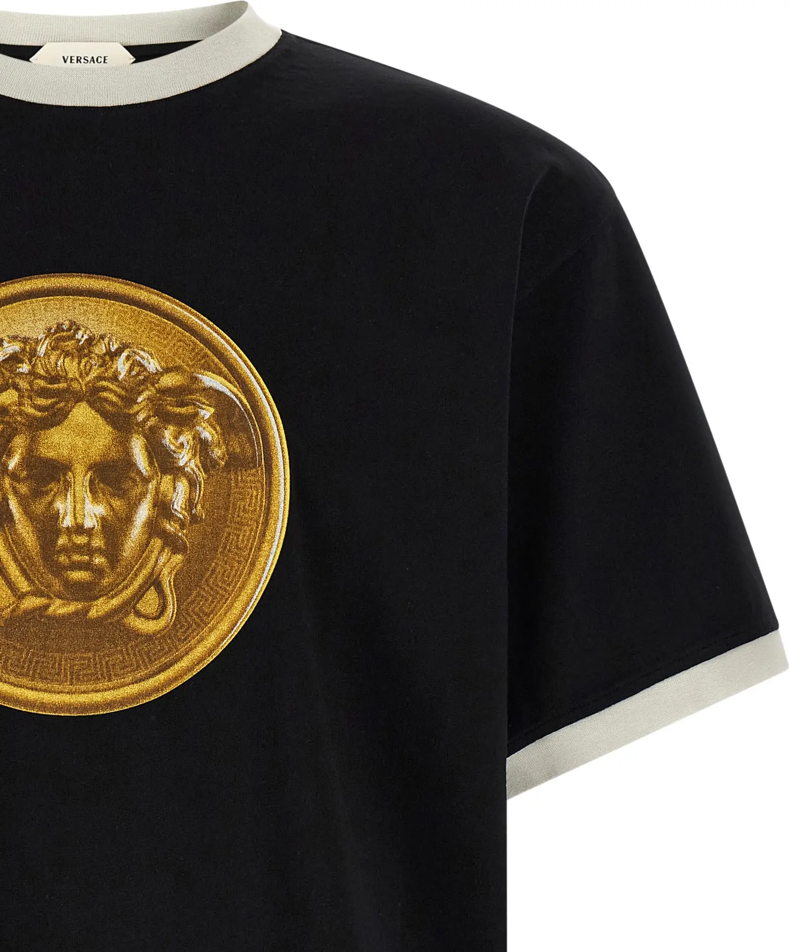 Черная хлопковая футболка Versace