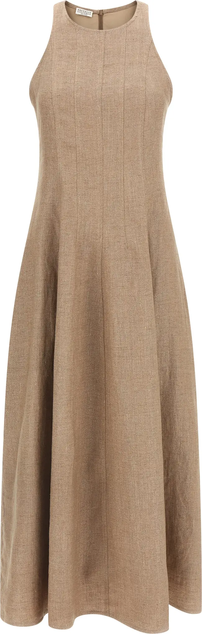 Long Dress Beige Linen