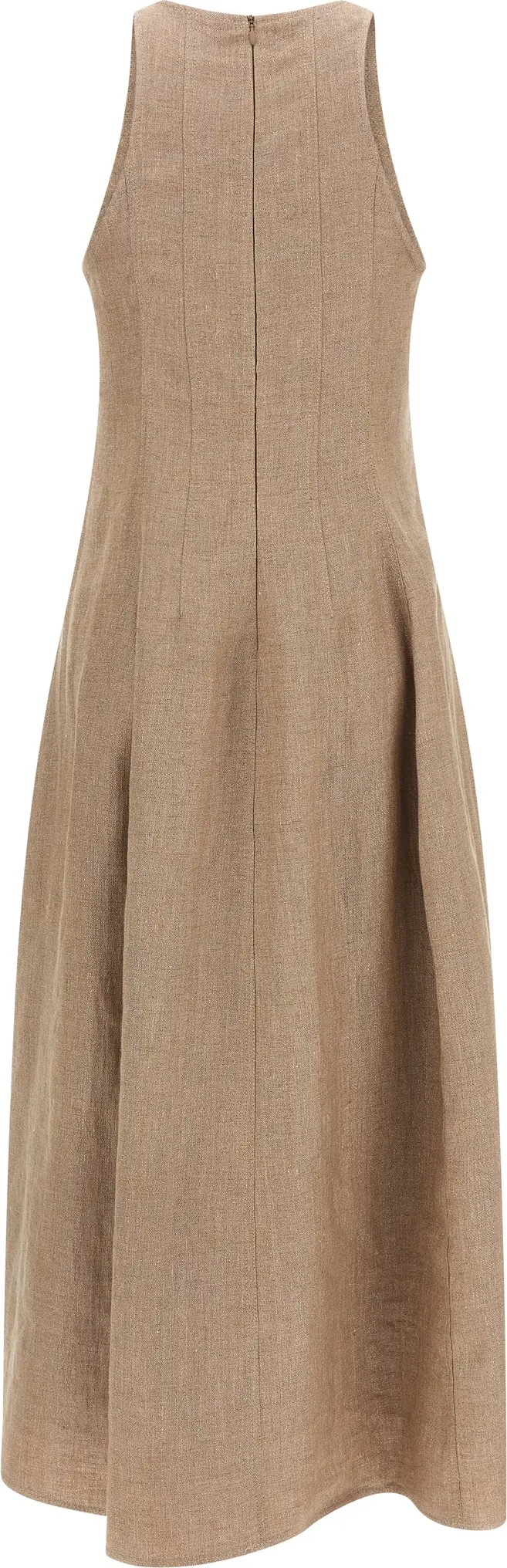 Long Dress Beige Linen