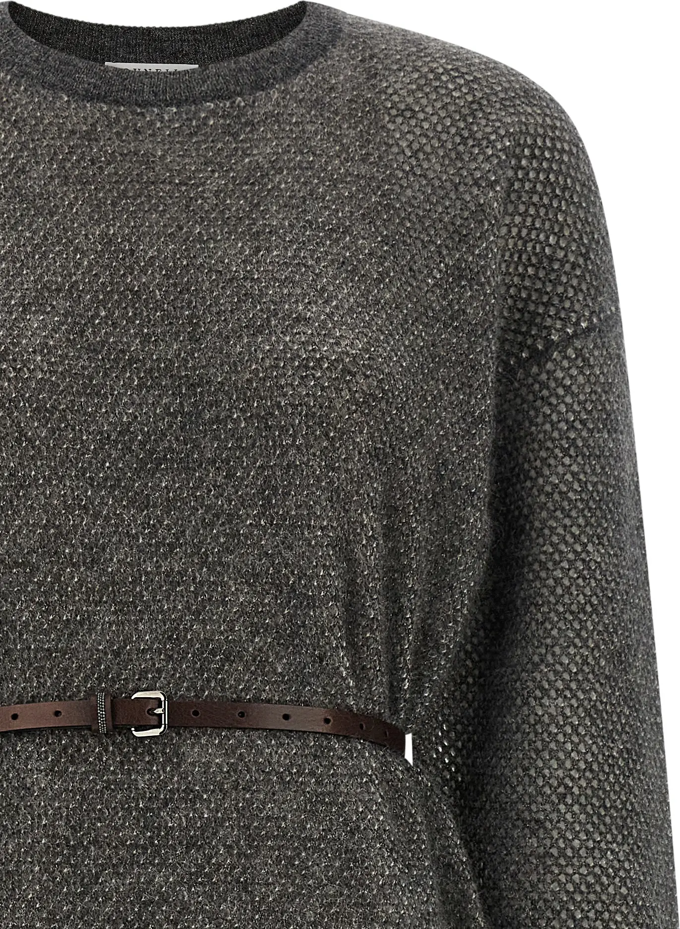 Платье Brunello Cucinelli Серое шерстяное платье миди
