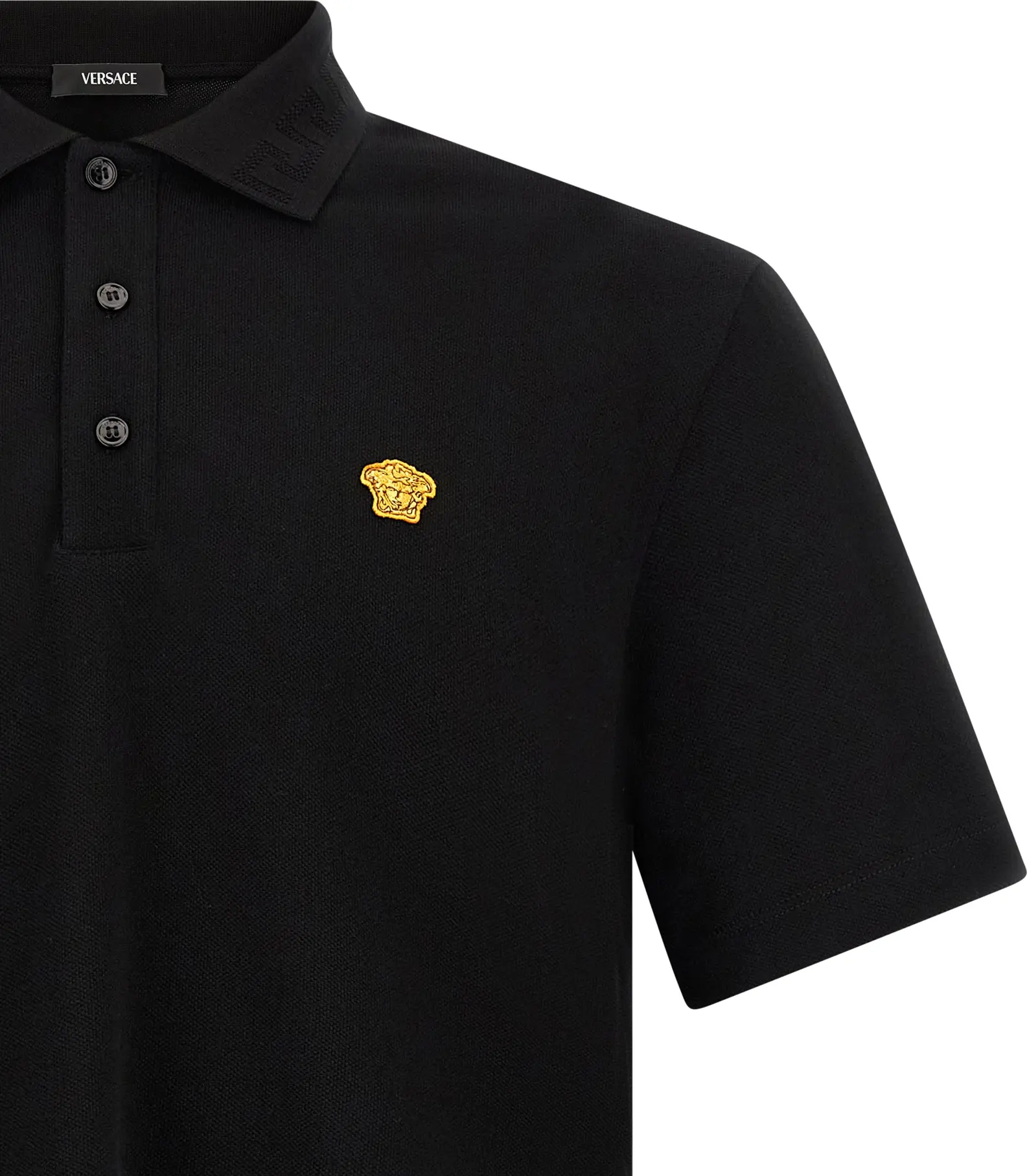 Versace Qora Paxta Polos