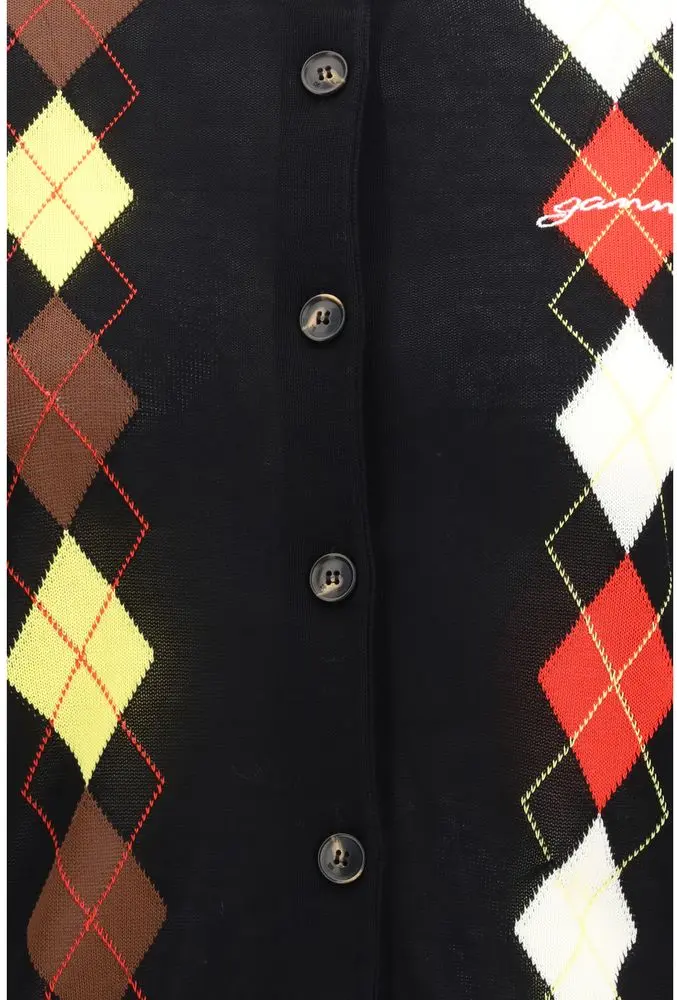 Cardigan GANNI Black Cotton Cardigan