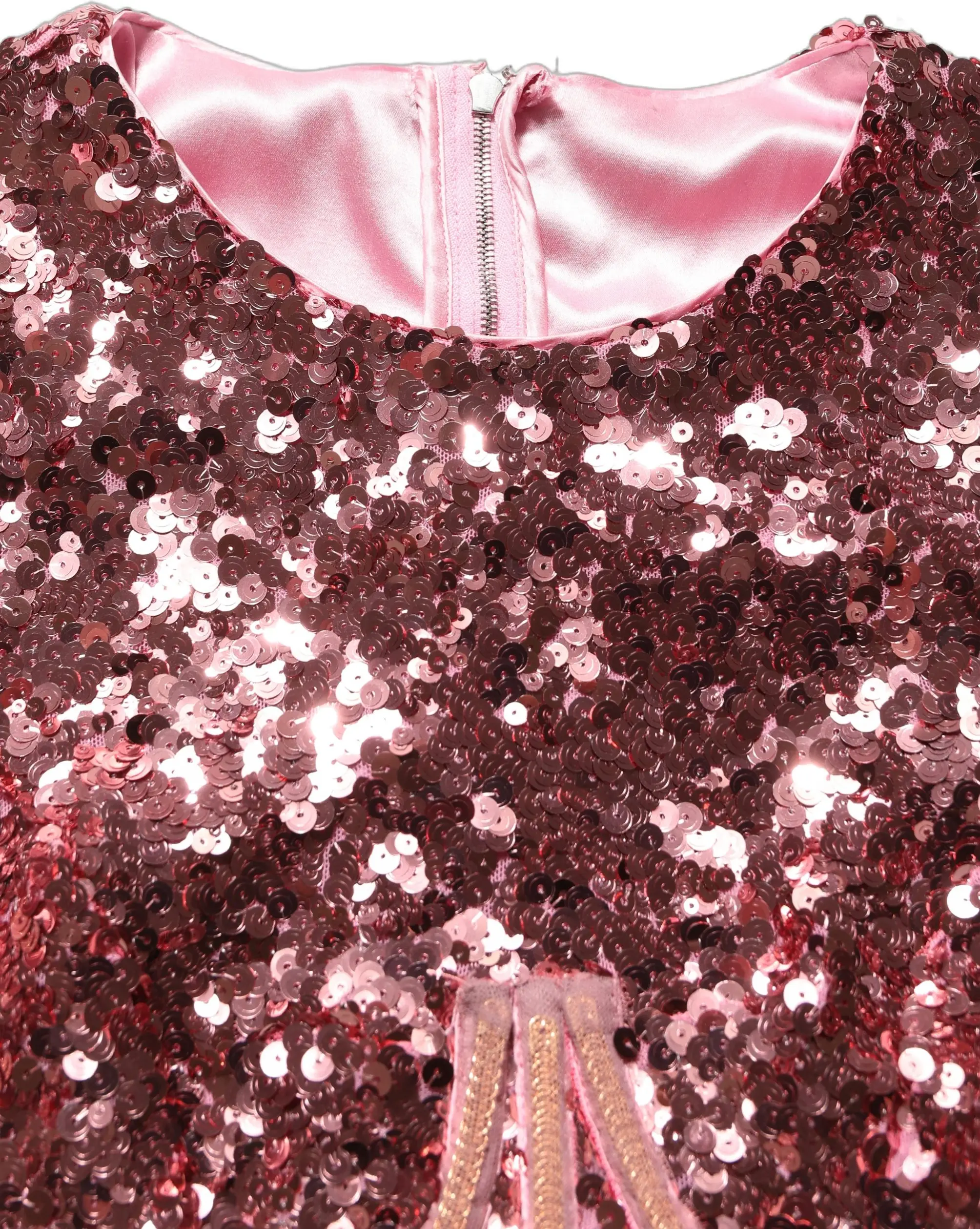 Dolce & Gabbana Pink Long Sequined Corset Detailing Gown Dress