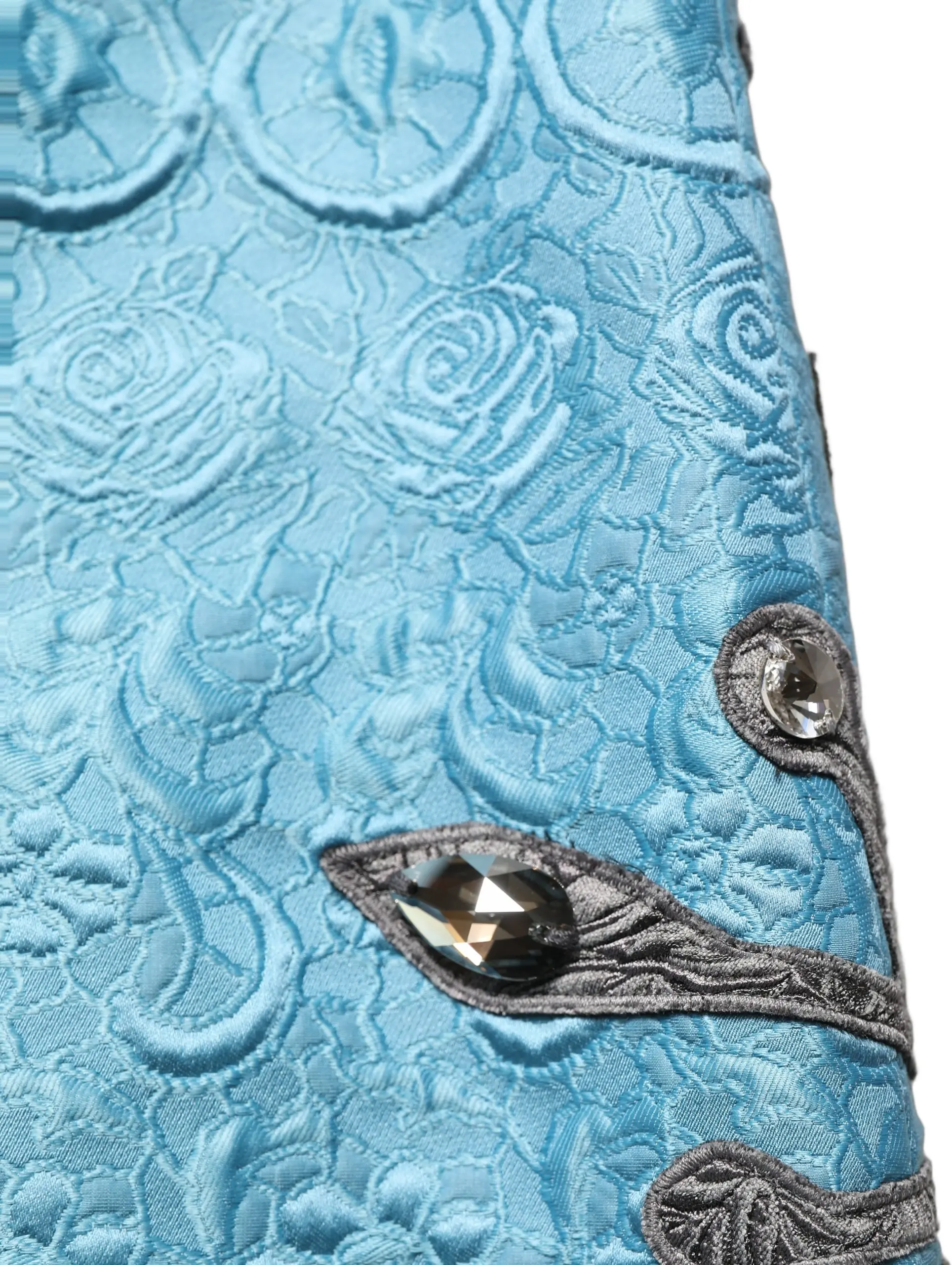Skirt Dolce & Gabbana Blue Jacquard Embroidered A-line Midi Skirt