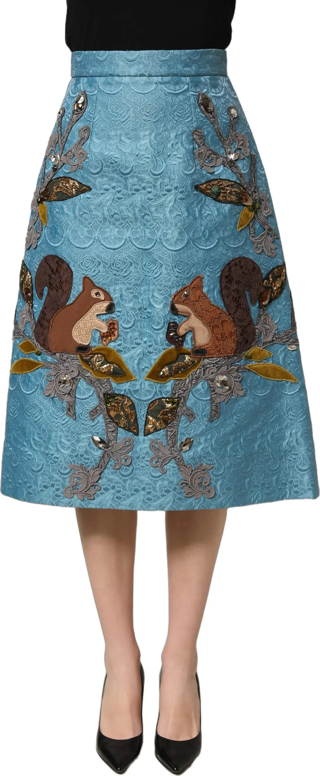 Dolce & Gabbana yubkasi Moviy Jakard Kashtado'z A-simon Midi Yubka